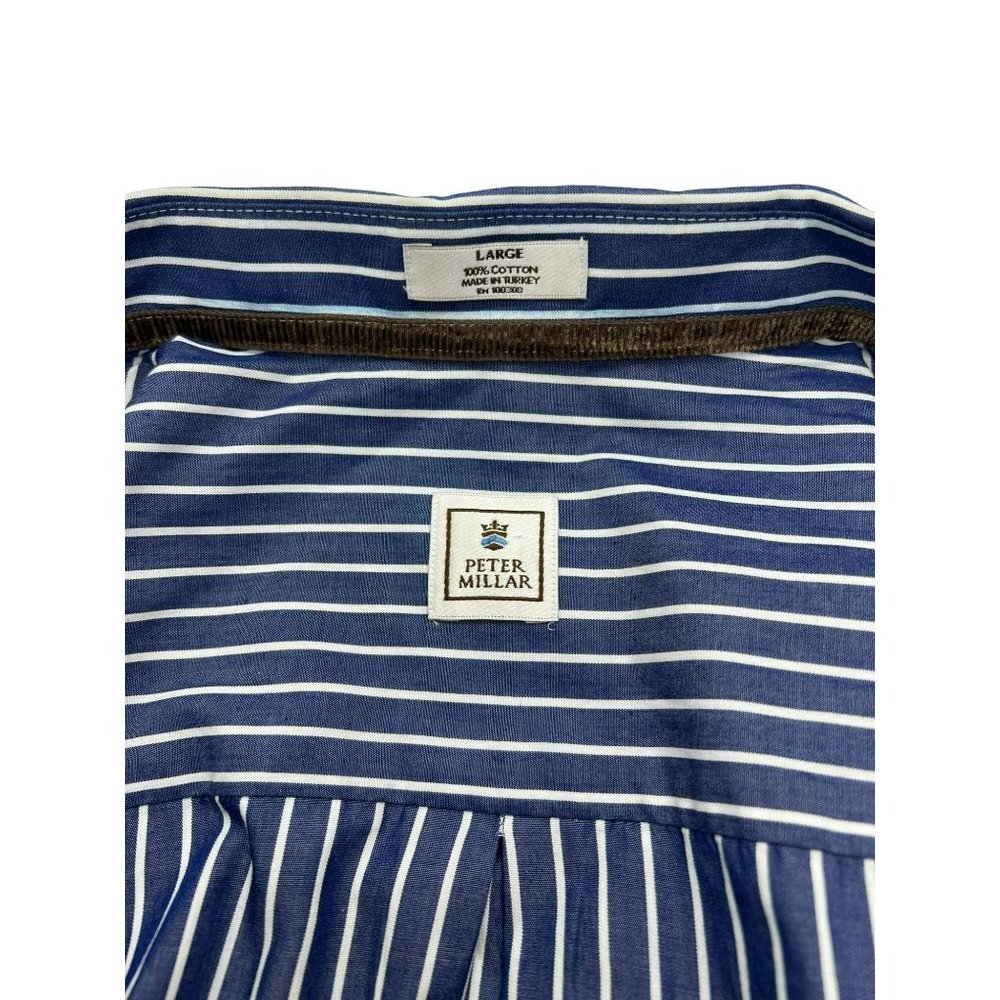 Peter Millar Men's L Cotton Crown Finish Long Sleeve Button Down Shirt
